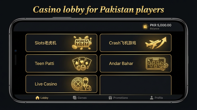Lobby view of 3card1win for Pakistan users - 4